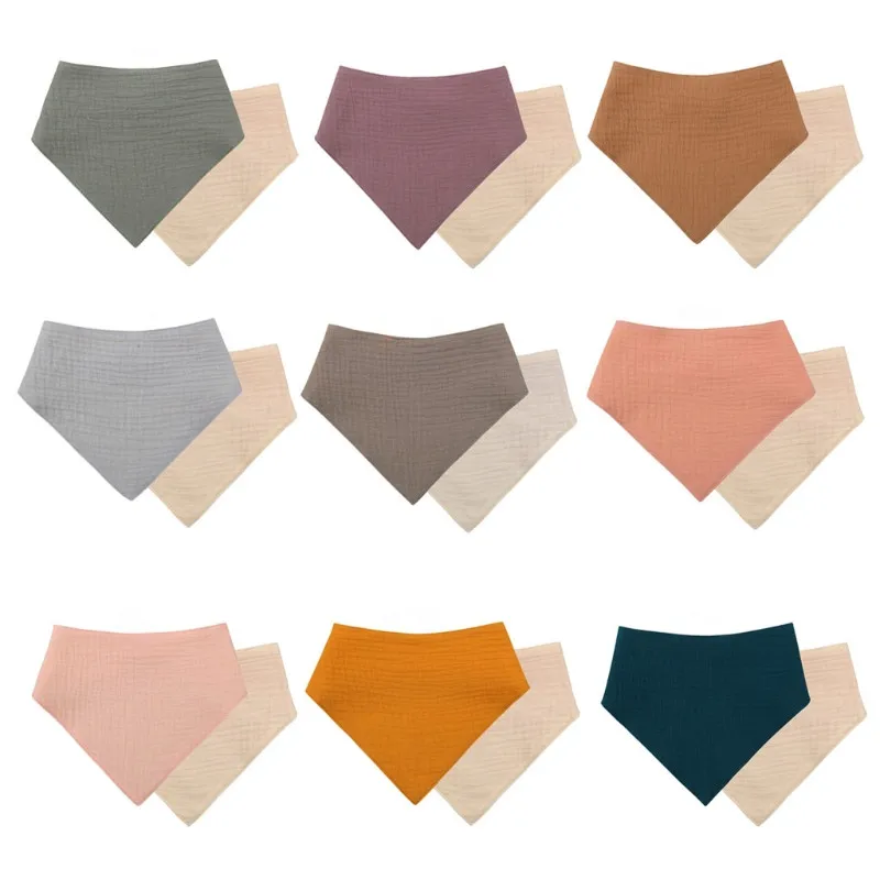 

1 Pc Baby Infant Cotton Bib Newborn Double Sided Solid Color Triangle Scarf Feeding Saliva Towel Bandana Burp Cloth Boy Girl Sho
