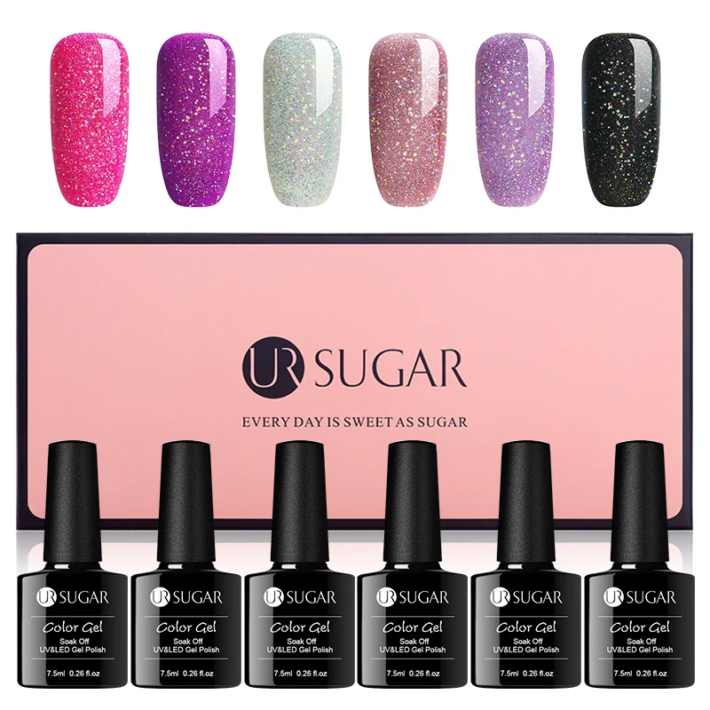 Ur Sugar 6 шт./лот 7,5 мл УФ Магнитный Гель-лак для ногтей термальный меняющий цвет впитывающийся Гель-лак для маникюра Гель-лак для ногтей
