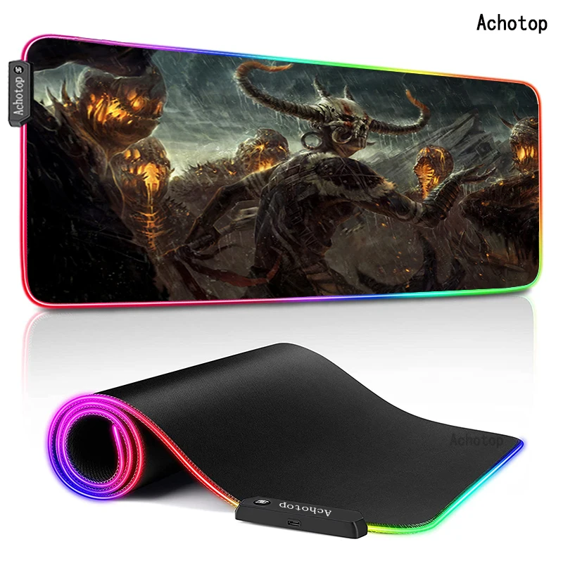 

RGB Diablo Large Mouse Mat Anime Laptop Mouse Pad Notbook XXL Computer Keyboard Gaming Mousepad XL USB Gamer Play Mats PC Gamer