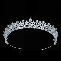 tiaras and crown hadiyana elegante wedding hair accessoriess fashion party gift hair clip cubic zircon bc5511 corona princesa