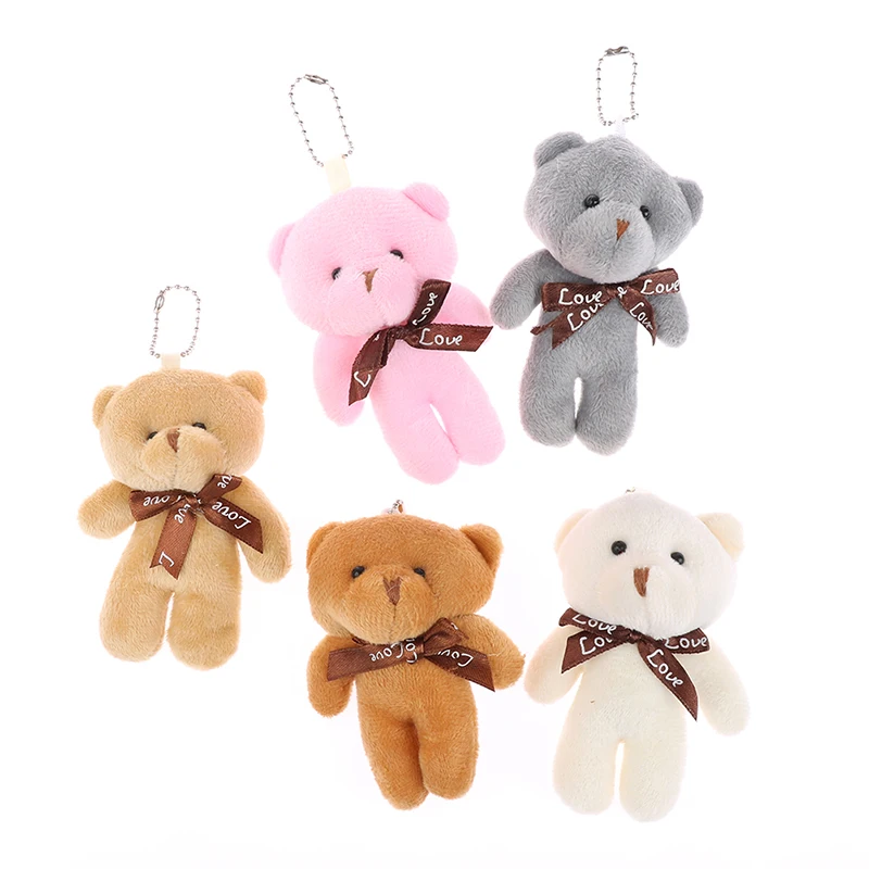 

1PC Super Cute 11cm Bear Stuffed Plush Toys Mini Dress Bear Pendant Dolls Gifts For Birthday Wedding