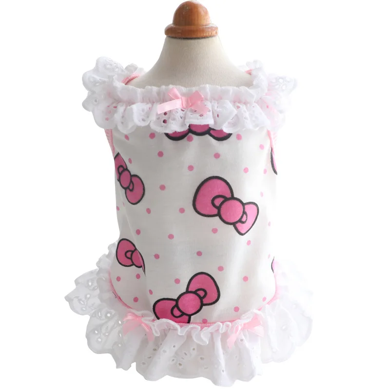 Одежда для собак летняя тонкая юбка платье принцессы на бретельках кружевная