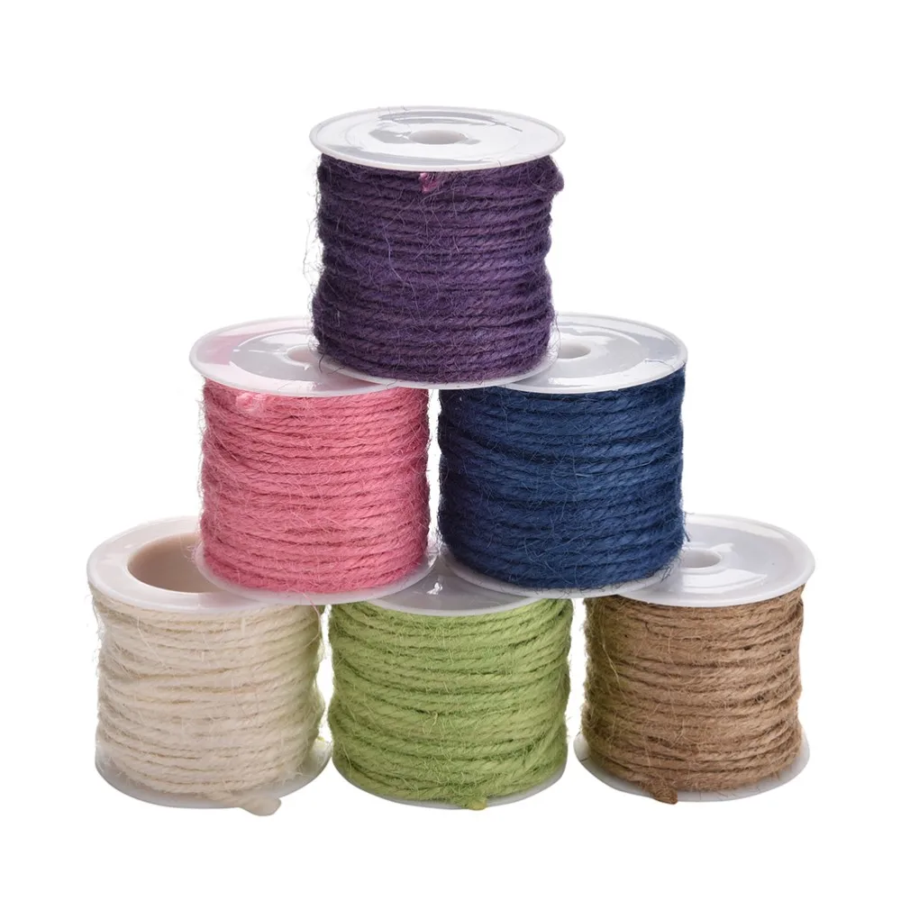 

10Meters DIY Craft Colorful Hessian Jute Twine Rope Cord Wedding Party Burlap Ribbon Decor Home Spool Festival Scrapbooking