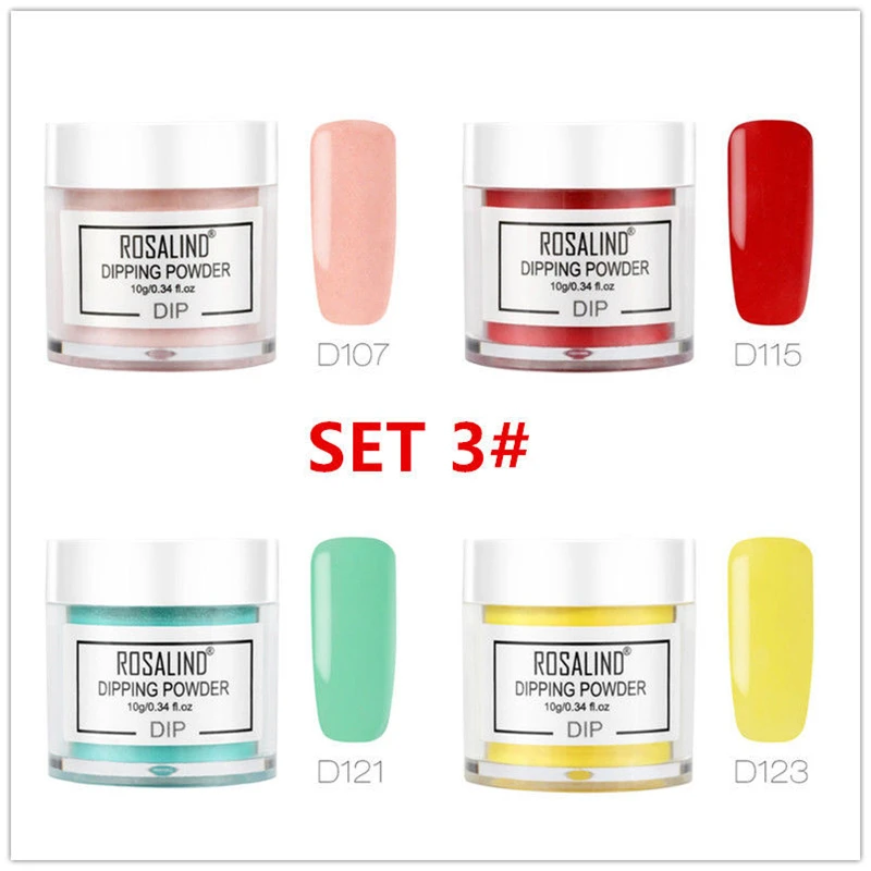 set 3 Lamemoria Dip порошок блеск для ногтей французский лак для ногтей голографический лак для маникюра 10 г сухой хромовый пигмент погружающаяся пудра для ногтей искусство - Цвет: set 3