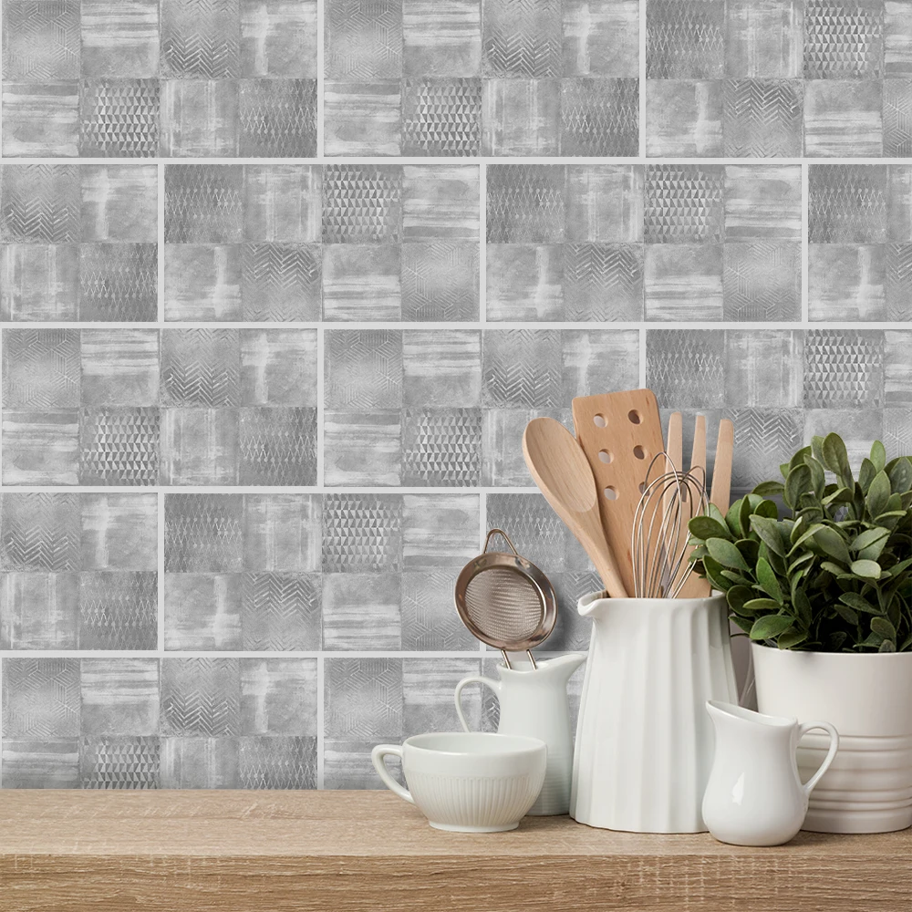 Настенный светильник серый цементный кирпич наклейки ретро маслостойкий