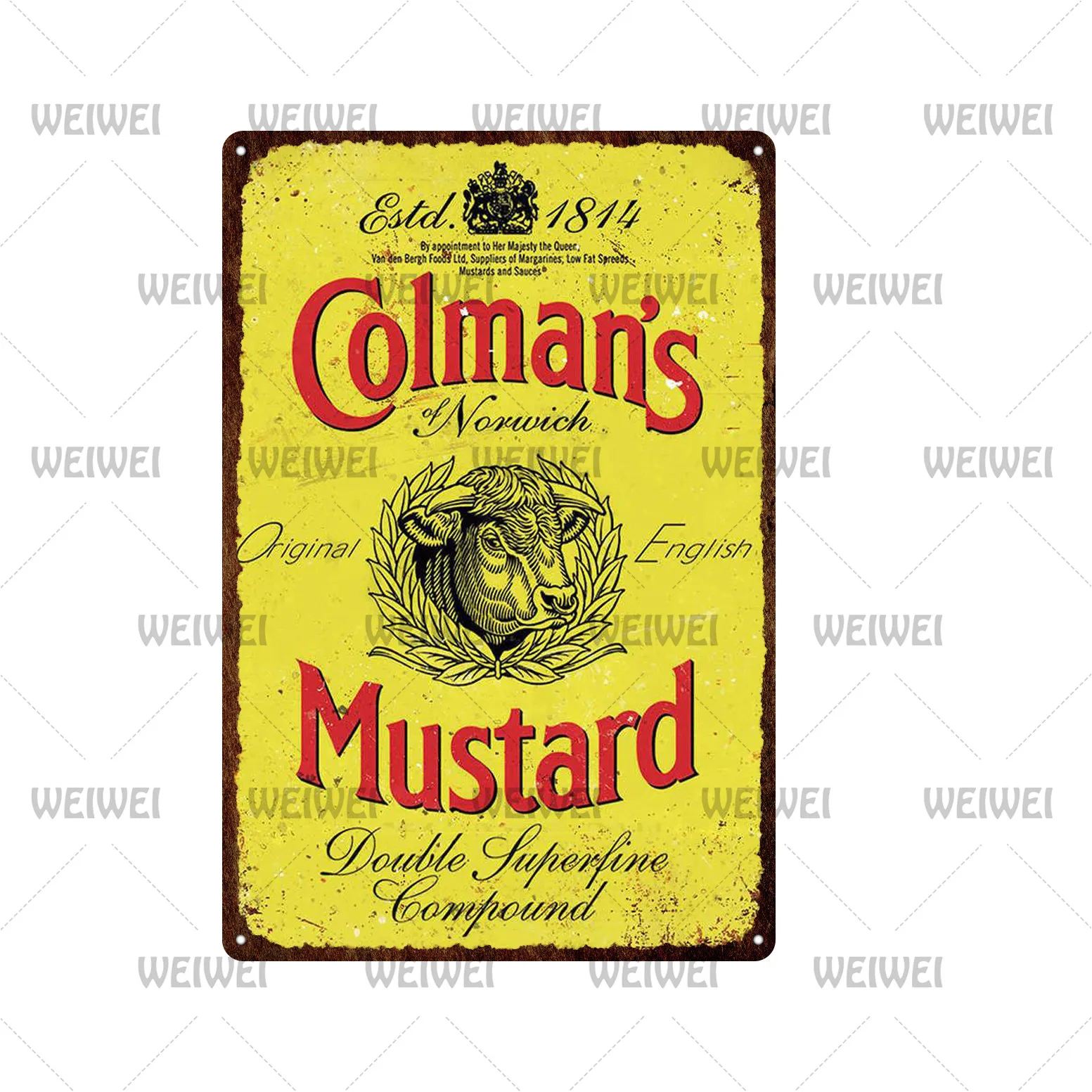 

Food Metal Decorative Plaque Art Tin Painting Dim Sum Popcorn Metal Can Hang Decorative Plaque for Restaurant Kitchen Wall