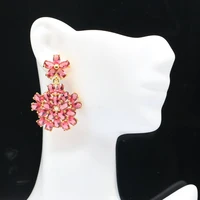 42x27mm lovely heart created raspberry rhodolite garnet females daily wear 14k gold silver pendant earrings