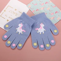 fashion cute children winter warmer knitted gloves kids outdoor riding skiing non slip glove boys girls christmas party gift