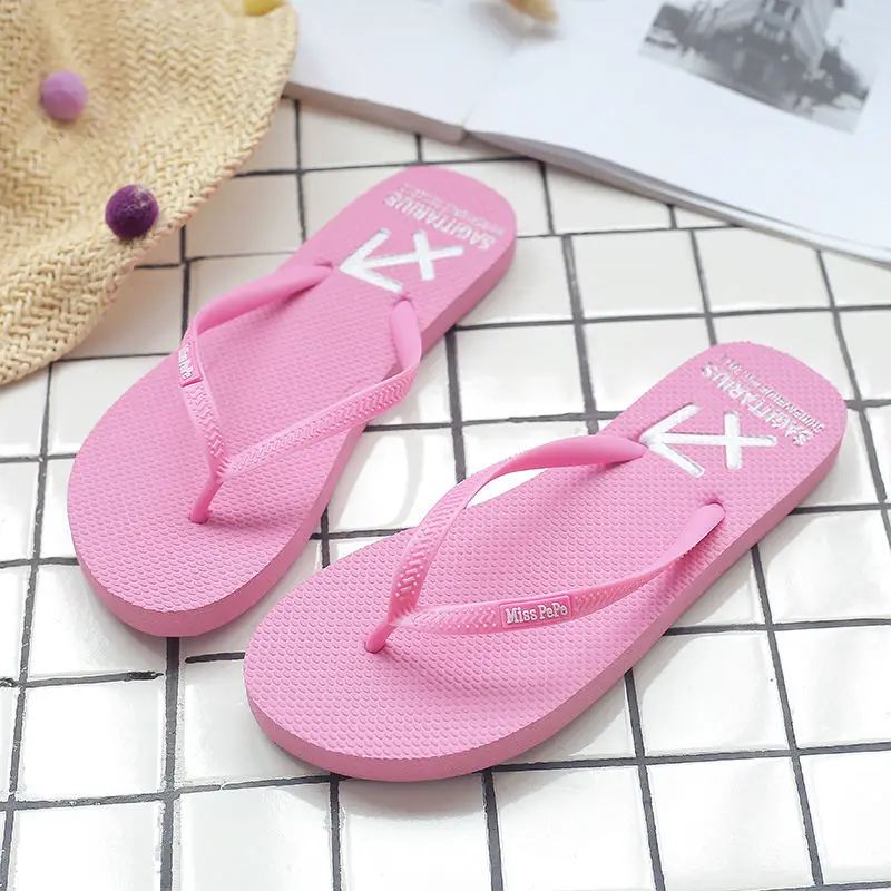 

Simple flip-flops women's summer fashion sandals women's summer wear flat-bottom non-slip girls beach slippers