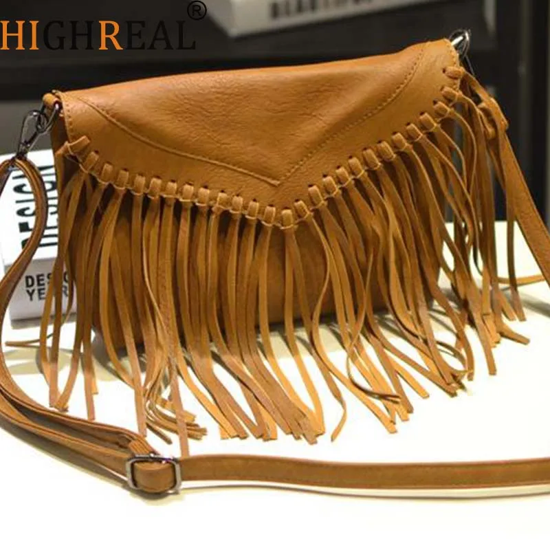 

Женская сумка-конверт из натуральной искусственной кожи, с бахромой