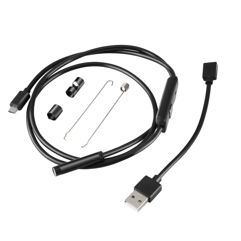 Черный 6 светодиодный эндоскоп 7 мм объектив кабель Водонепроницаемый мини USB