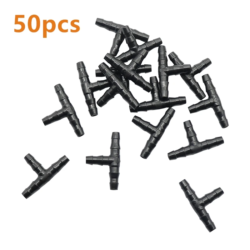 50pcs 10/50 шт спринклерная орошение 1/4 дюймов соединители водяного шланга шланг штуцер столярная капельная система для шланга 4 мм/7 мм - Цвет: 50pcs
