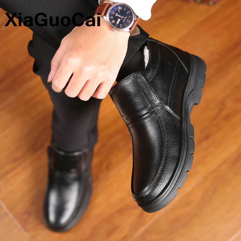 Мужские Ботильоны из натуральной кожи Сезон осень зима Мужская обувь с высоким