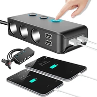 4 port usb port 3 way auto car cigarette lighter socket splitter charger plug adapter dc 5v 1a2 1a for all phone and pc mp3