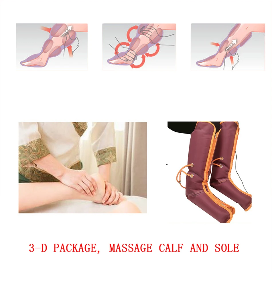 Electric Leg Massager Relief Fatigue Air Compression Massager Foot Leg Machine Relaxation Calms Tired Soothes Muscle