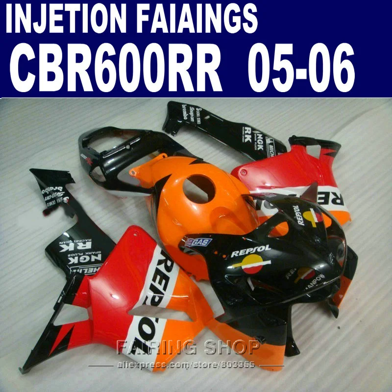 100% подходит для инъекций обтекатель CBR600RR 05 2005 HONDA red Обтекатели Repsol cbr 600rr 06 2006