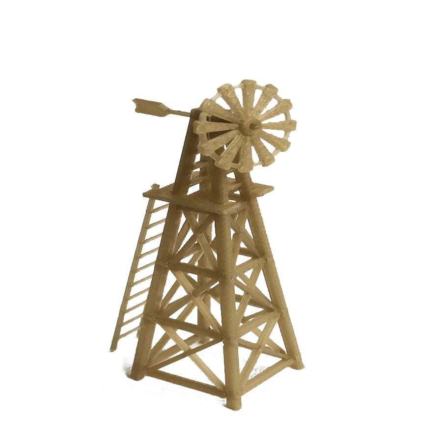 Train Railway Model Scene HO Ratio 1:87 Country Farm Windmill Tower