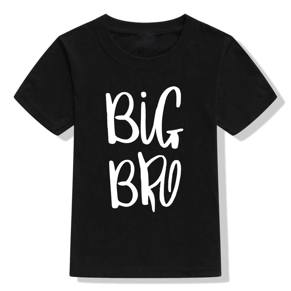 Футболки и комбинезоны для всей семьи Big Bro и Lil Bro Brother, одинаковые футболки для маленьких мальчиков, Белые Повседневные одинаковые Топы Brother