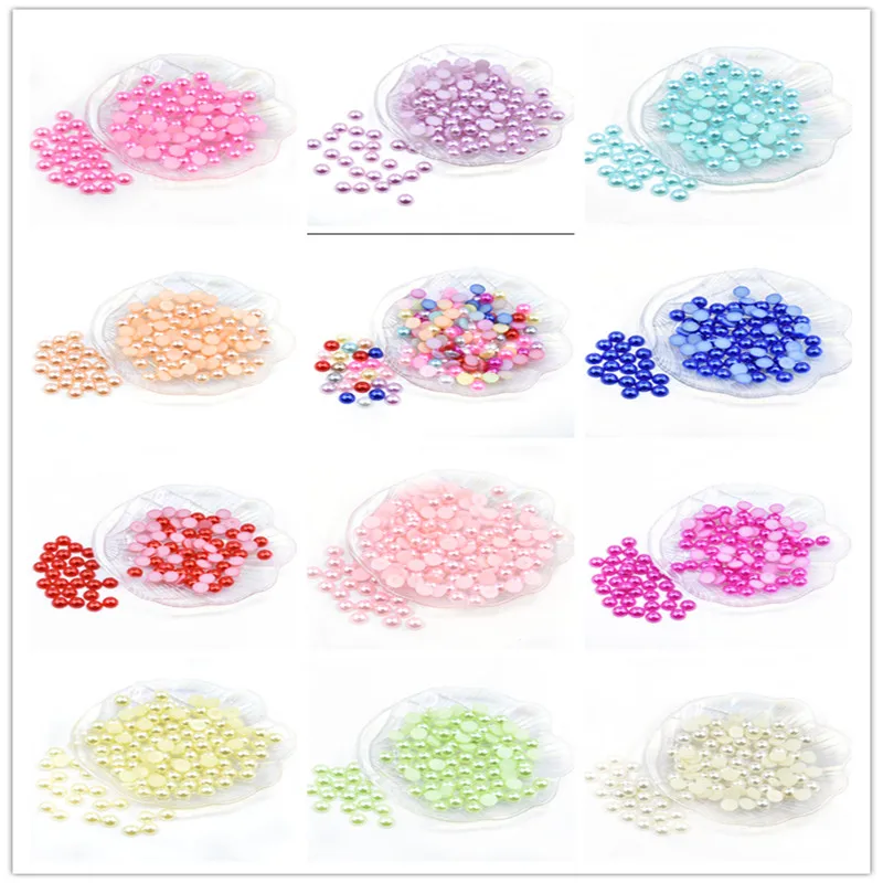 Полукруглые бусины-разделители с имитацией жемчуга 50-1000 шт./лот 3/4/6/8/10/12 мм | Дом и