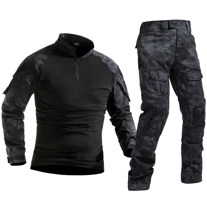 Tactical Suit Military Uniform Training Suit Combat Camouflage Hunting Shirts Cargo Pants Paintball Clothes Sets  X491D