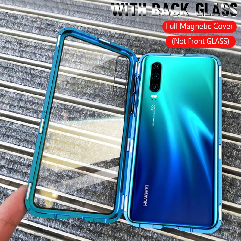 Металлический магнитный стеклянный чехол для huawei P20 P30 Lite P Smart Z Y6 Y7 Y9 Prime Honor 8X9X20 mate 30 Nova 3 3i 5i 5 Pro