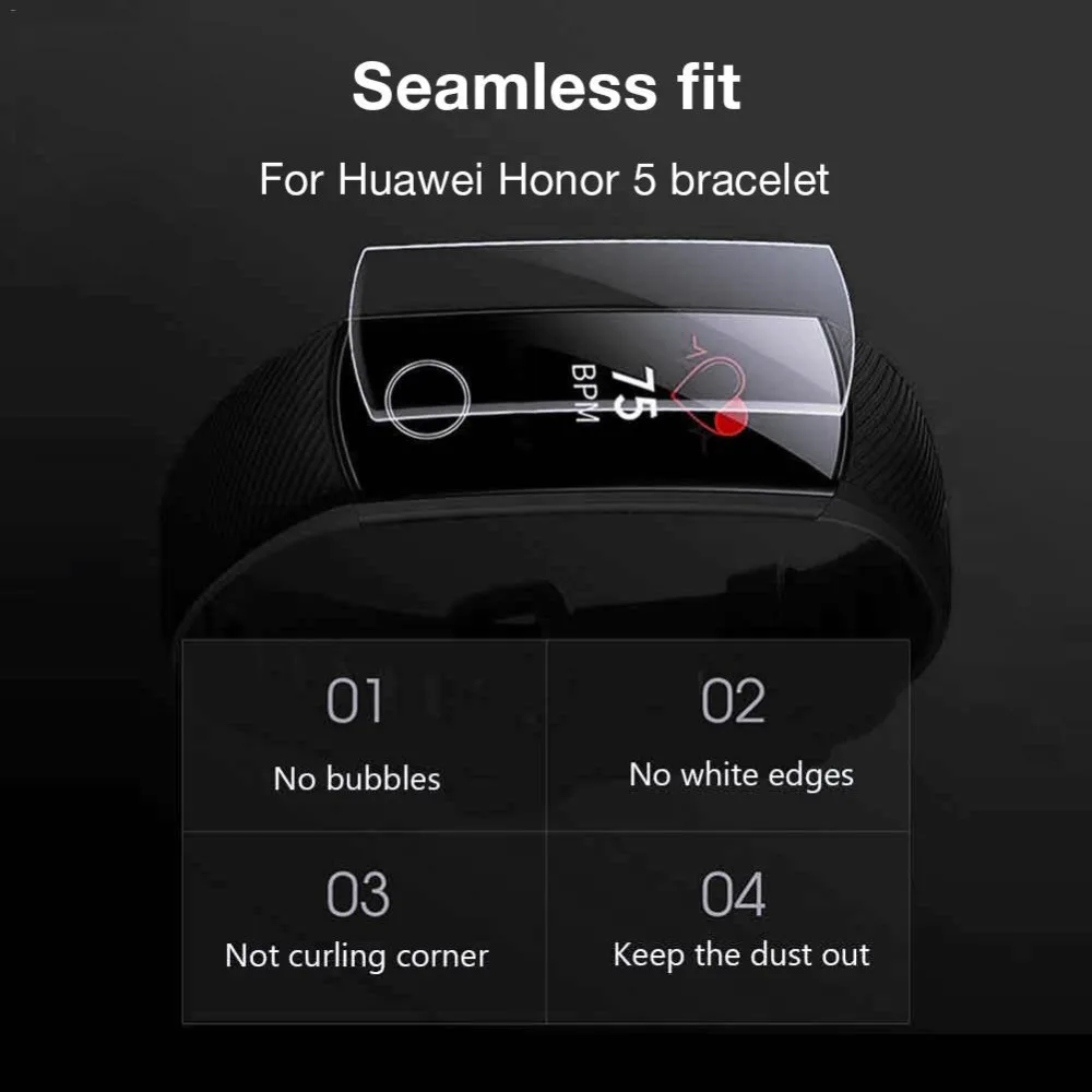 4 шт. для huawei Honor Band 5 4 защита экрана honor Смарт-часы 5 Full Ver pelicula proctora для Honor 4 бандана 5 пленка