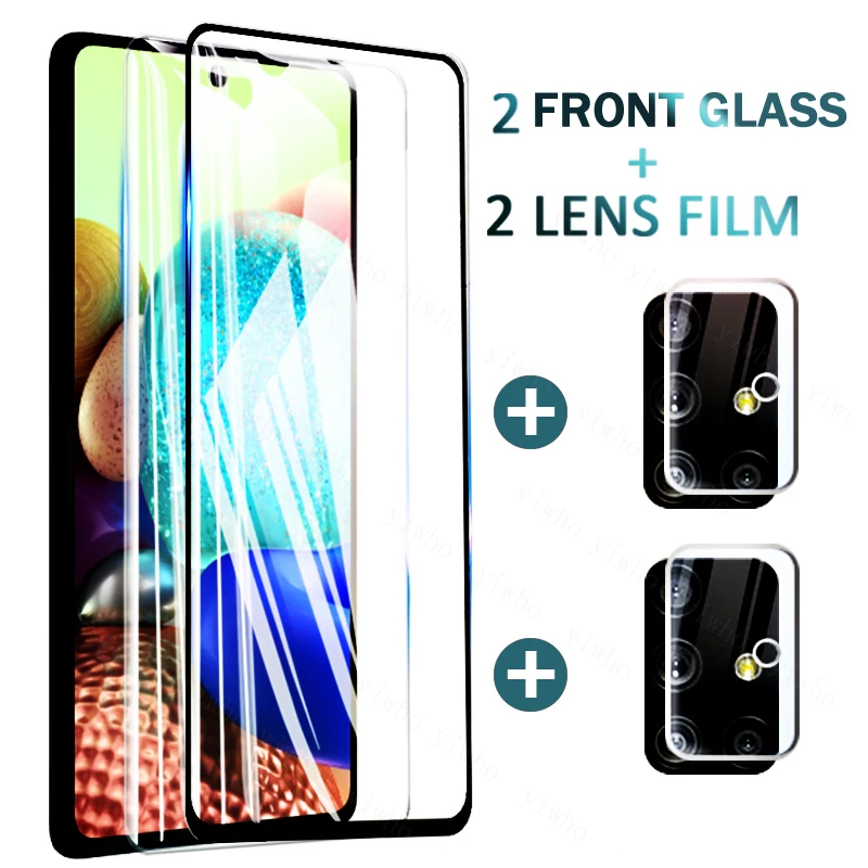 

4 в 1 закаленное стекло для Samsung A71 5G 4G защита для объектива камеры для Samsung A715f A716b A 71 71a 6,7 "защитное стекло