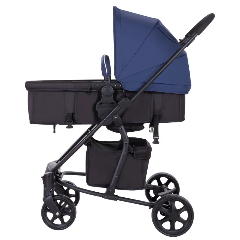 0 High-view pram stroller two-way pushable children's trolley can sit can lie baby fold shock-absorbing stroller summer