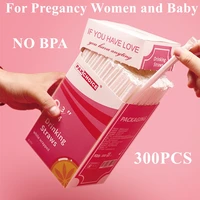 300pcs drinking straws with individually paper wrapped for baby pregancy women bpa free flexible pp plastic straws drop shipping