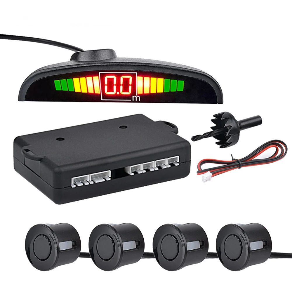 

EFHIPS Parking Sensor Auto Parktronic Kit LED Display Auto Parking Radar with 4 Sensors Reverse Backup Monitor Detector System