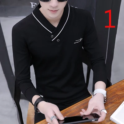 

Autumn new loose tops bottoming shirt solid color long-sleeved T-shirt