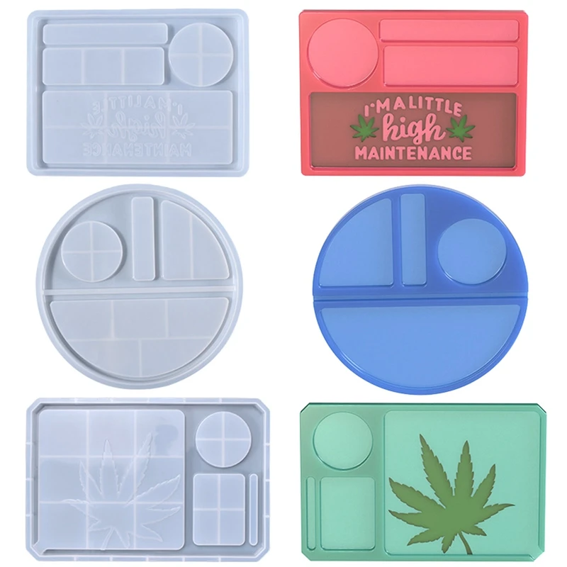 

DIY Crystal Epoxy Resin Mould Silicone Mold Makeup Tray Molds Jewelry Box Storage Holder Decorative Tobacco Storage Box