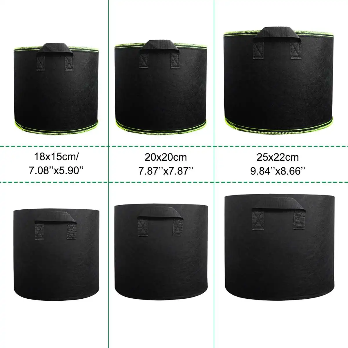 

1-3 Gallon Plant Seedling Grow Bags No-woven Fabric Breathable Pots Planter Root Pouch Container Grow Pots Gardening Supplies
