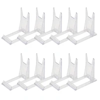 2 part clear acrylic plate display stand adjustable plastic holder easel stand 10 pieces for picture plate cards home office dec