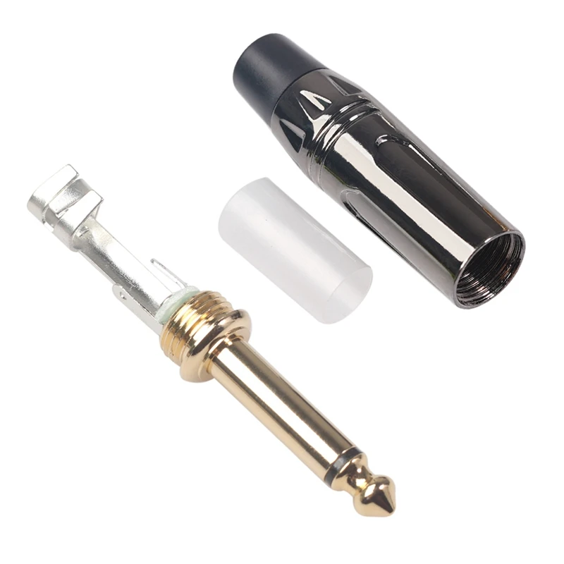 

TC146 Gold-Plated 6.35 Mono Fever Guitar Cable Welding Plug, Zinc Alloy Shell Adapter, Good Contact Performance