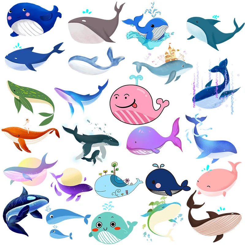 

Fashionable nature protection animal marine life whale shark cute children's clothing t-shirt heat transfer patch