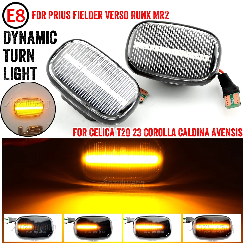 

For Toyota Celica T20 23 Corolla Caldina Avensis Starlet Prius Fielder Verso Runx MR2 Led Dynamic Side Marker Turn Signal Lights