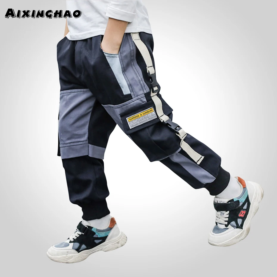 Штаны для мальчиков штаны в стиле пэчворк с длинными рукавами Осенняя детская