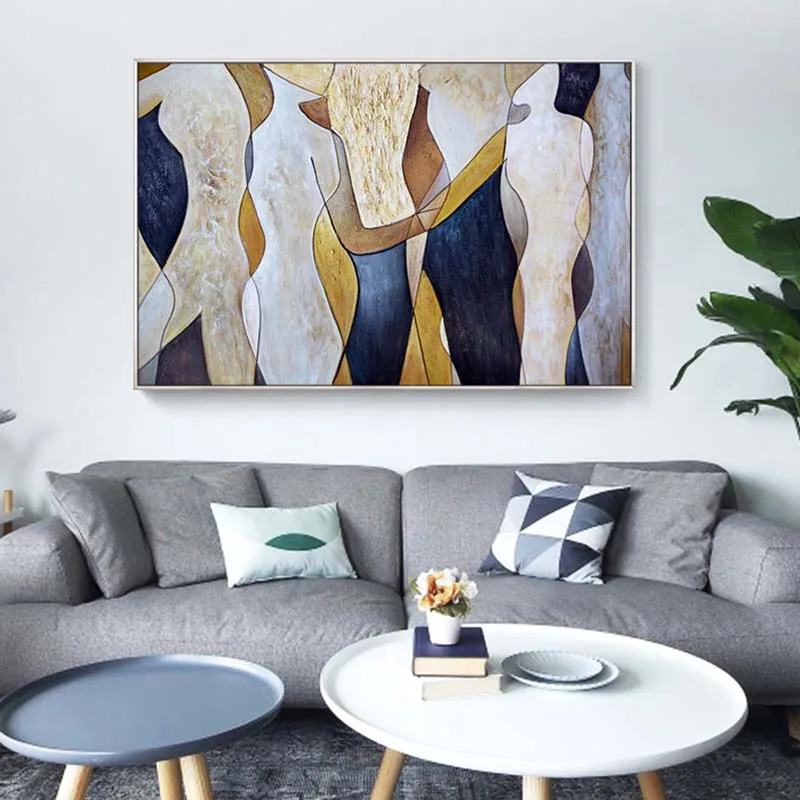 Большая картина ручная роспись Любовный пейзаж масляная живопись холст