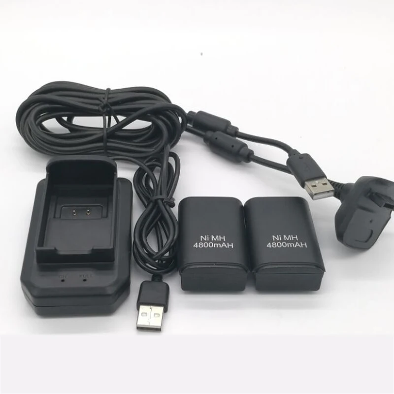 

For XBox 360 Wireless Controller Gamepad 2x 4800mAh Rechargeable Battery +1x Charging Dock+1x Usb Cable Charging Kit
