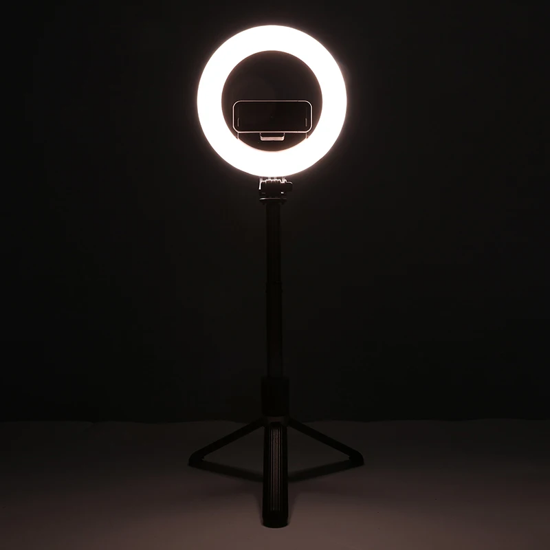 

5inch Photography LED Selfie Ring Light Dimmable Camera Phone Ring Lamp Portable bluetooth Selfie Stick For Makeup Video Live