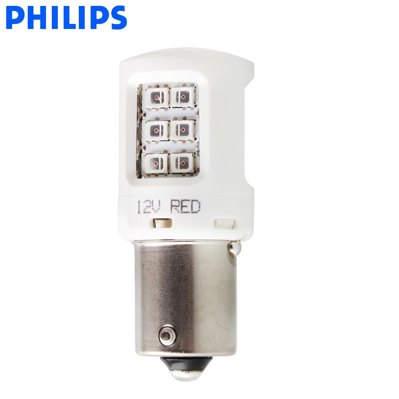 Philips светодиодный P21W S25 BA15s Ultinon указатель поворота автомобиля красного цвета