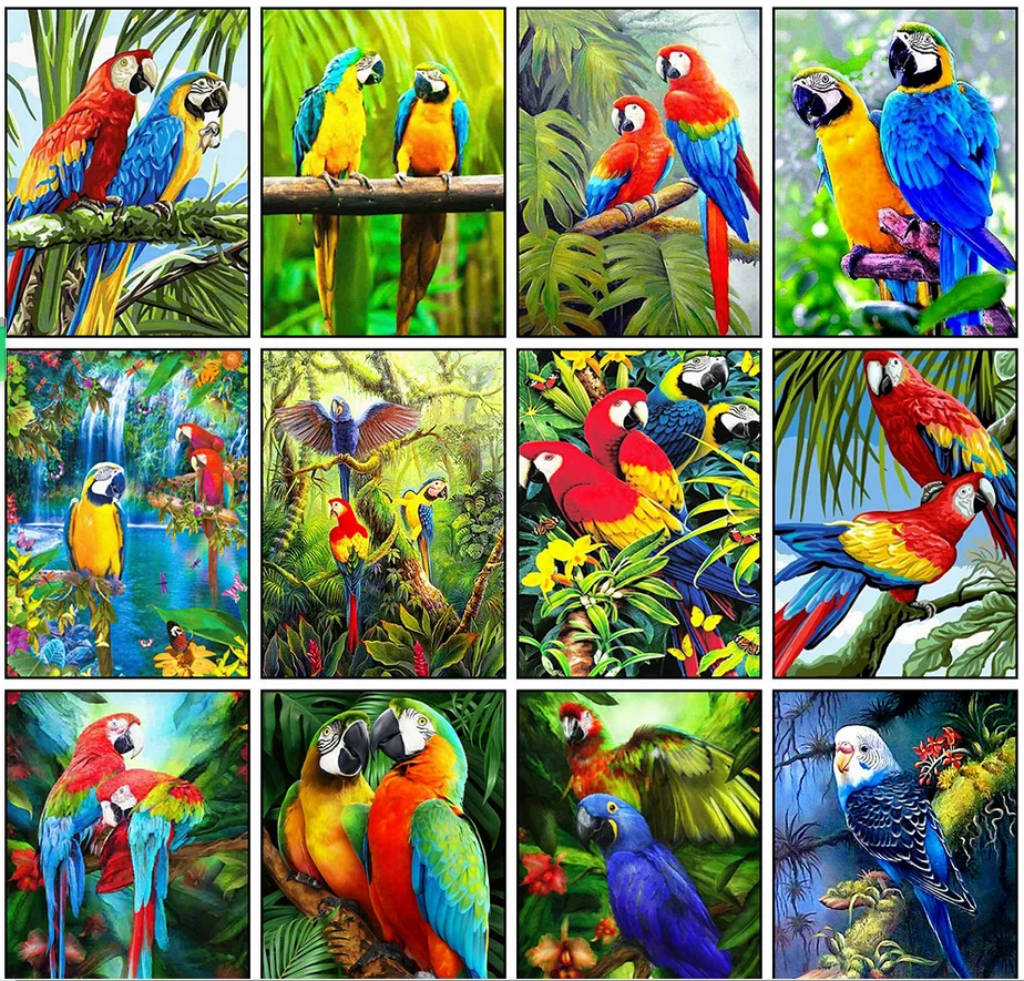 Алмазная живопись Yikexin попугай животные полная круглая 5D сделай сам алмазная
