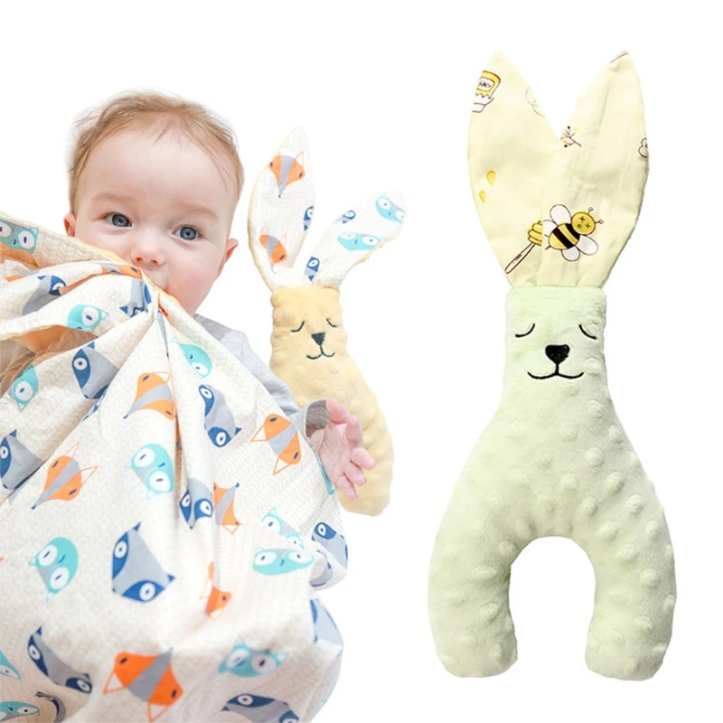 

Игрушка Детская плюшевая Спящая, Мягкая погремушка для прорезывания зубов, Успокаивающая детская игрушка для детей старше 0 месяцев, удобна...