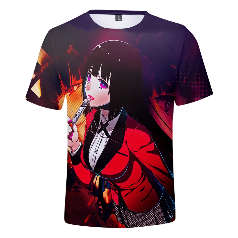 Kakegurui/одежда с аниме для детей от 3 до 14 лет Детская футболка короткими рукавами