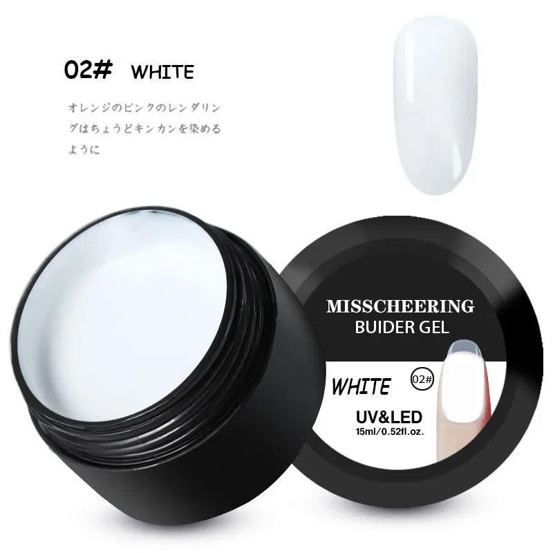 02 White 12 цветов наращивание ногтей гель лак камуфляж Строитель Строительство удлиннение ногтей Жесткий Желе поли гель решение УФ Гель-лак - Цвет: 02 White