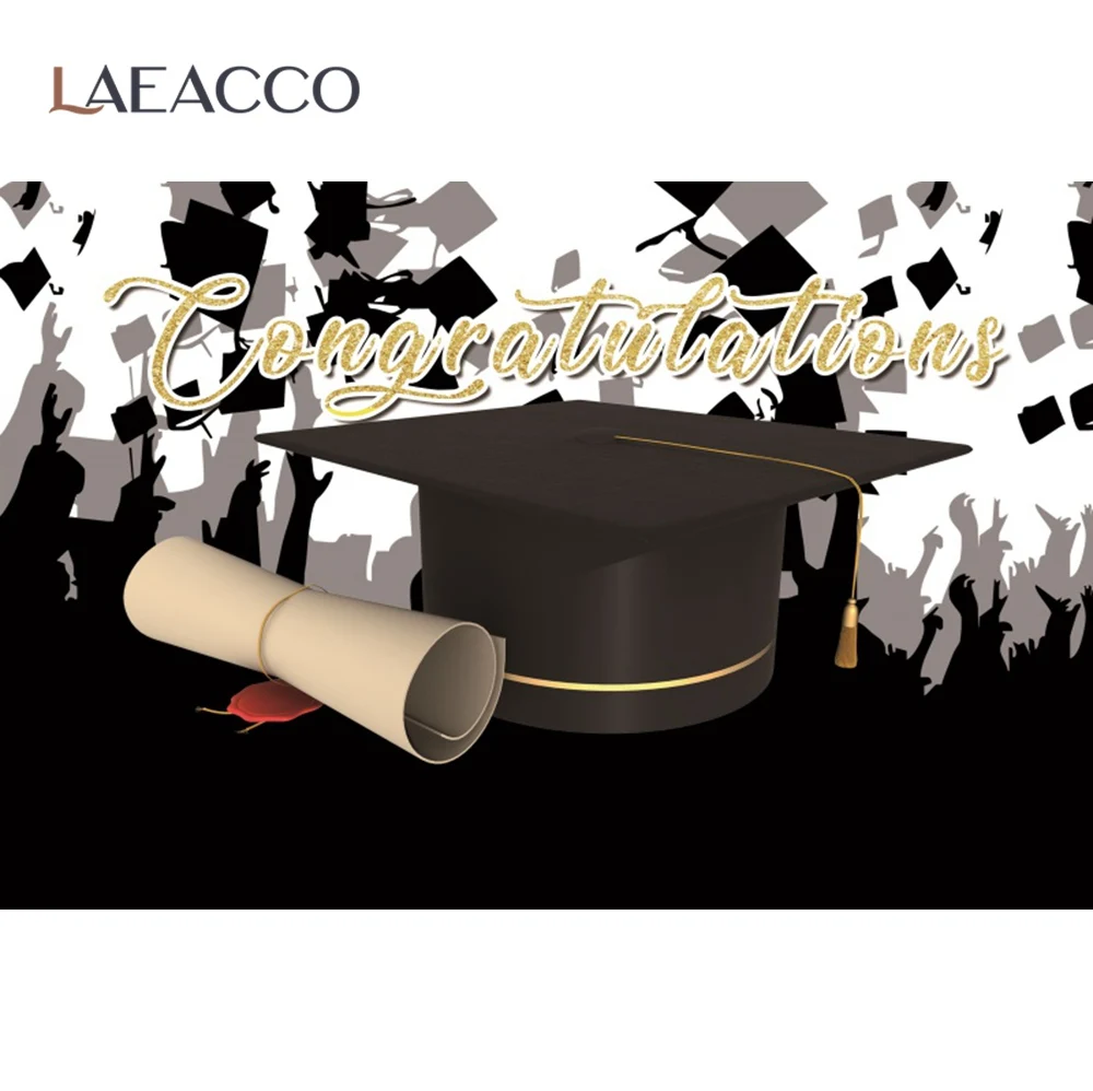 Laeaco Выпускной вечерние бакалавра Кепки Back To School класса старших вечерние плакат фон для фотосъемки с изображением фон для фотосъемки фотосессия