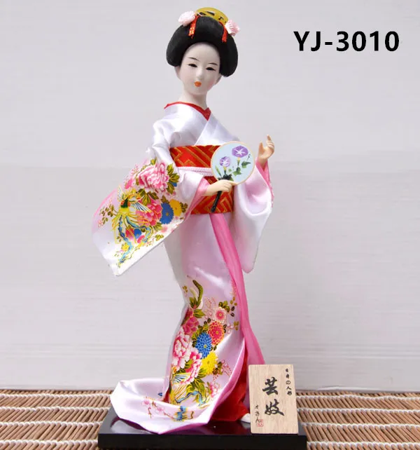 

MYBLUE 30cm Kawaii Hand Make Japanese Geisha Kimono Doll Sculpture Japanese House Figurine Home Room Decoration Accessories