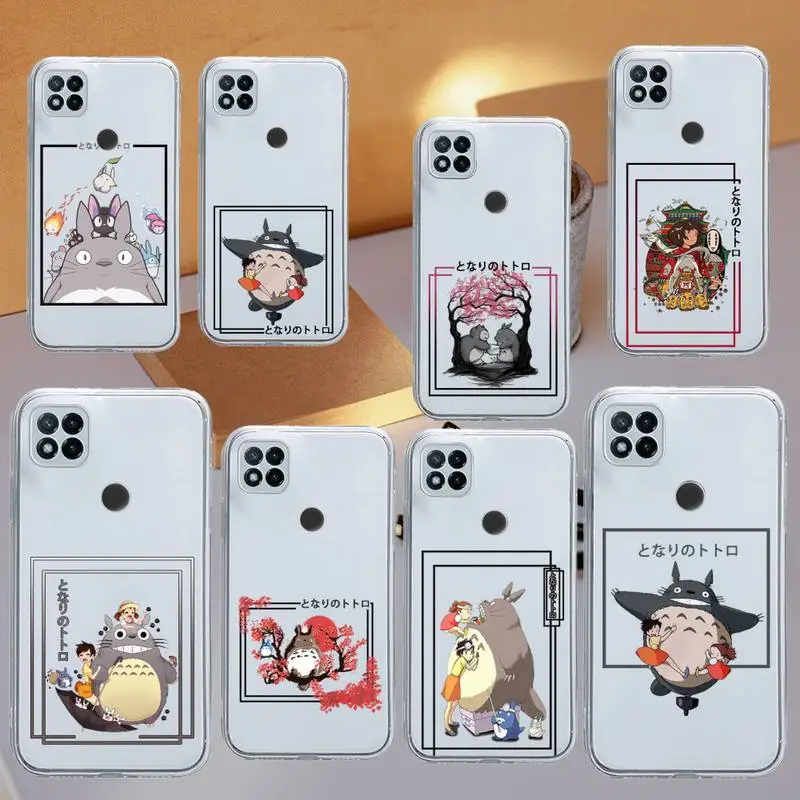 

Totoro cute design anime Phone Case Transparent for Xiaomi redmi note 5 7 8 9 10 11 t S A lite pro high quality funda