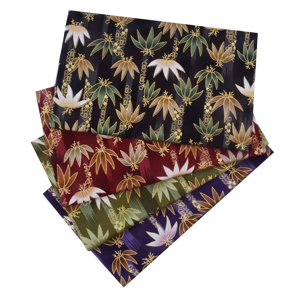 В японском стиле бамбуковое полотно с бронзовым принтом хлопковая ткань для